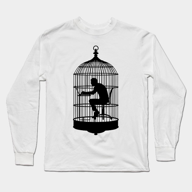 Hamster wheel working man in the cage Long Sleeve T-Shirt by ShirtyLife